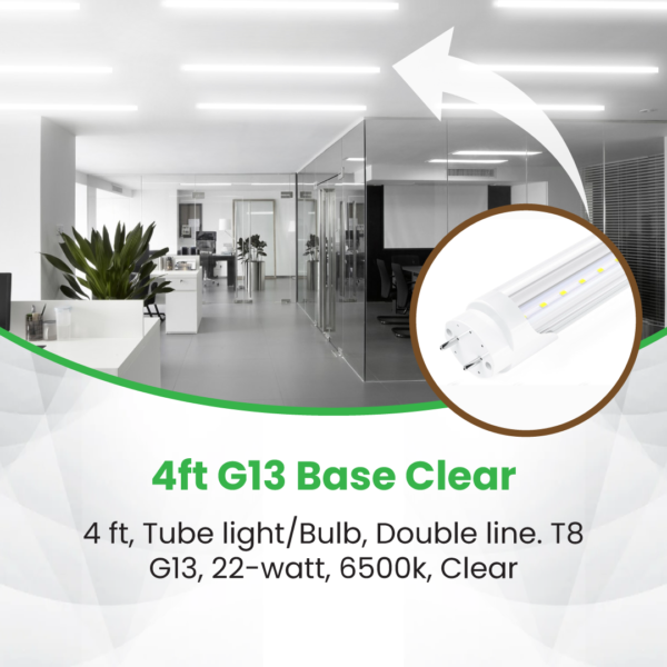 4ft G13 base Clear - Image 2